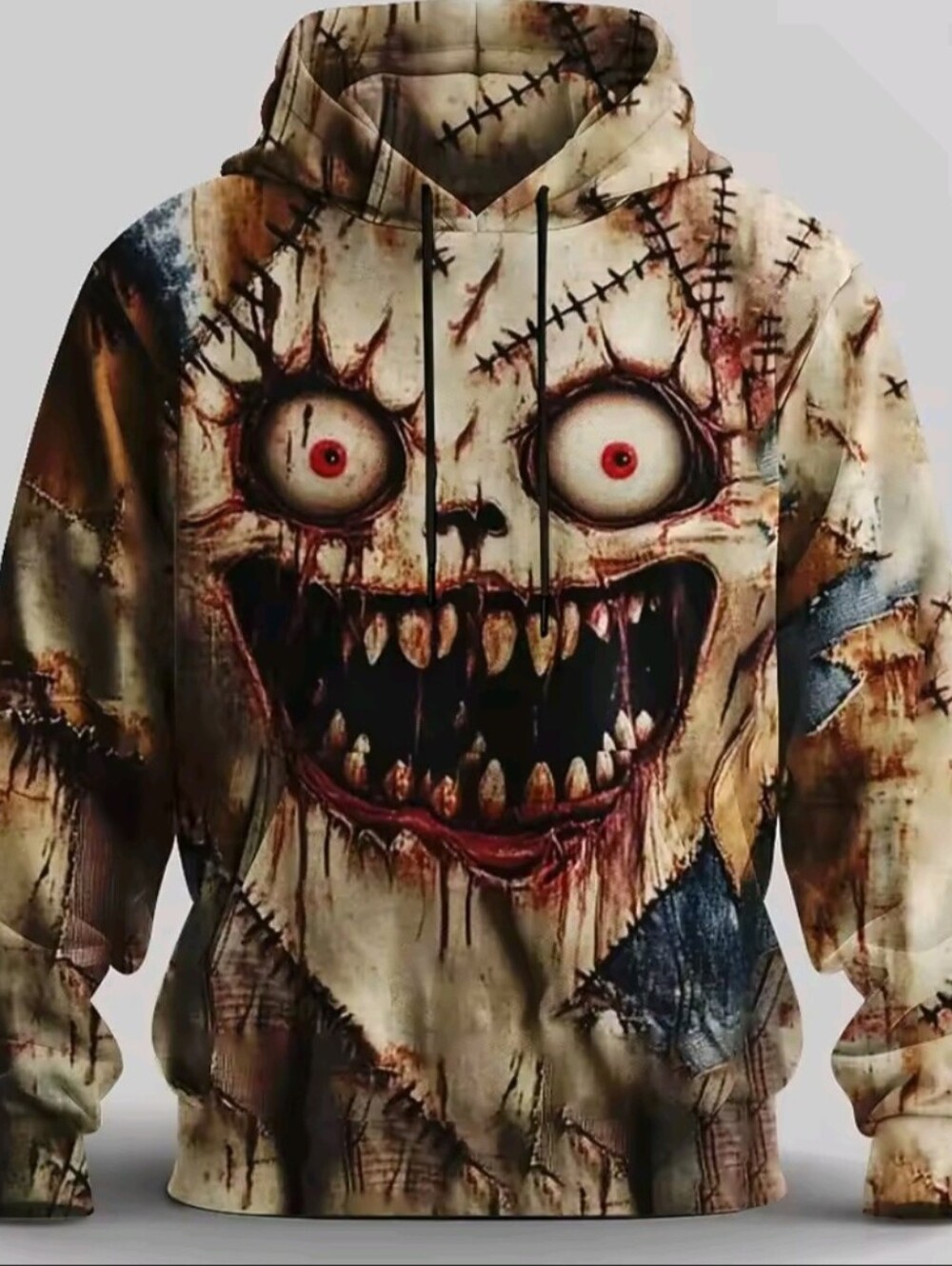 Men's Halloween Horror Face Hoodie Sweatshirt